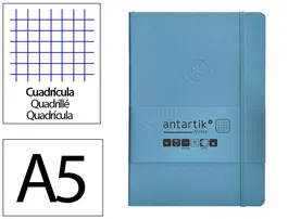 Antartik Cuaderno A5 Tapa Blanda Hojas Cuadriculadas Azul Claro 80 Hojas 80gr FSC