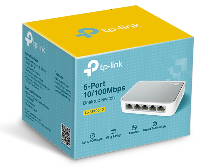 TP-Link TL-SF1005D Switch Fast Ethernet de 5 Puertos 10/100 Mbps TP-Link TL-SF1005D Switch Fast Ethernet de 5 Puertos 10/100 Mbps