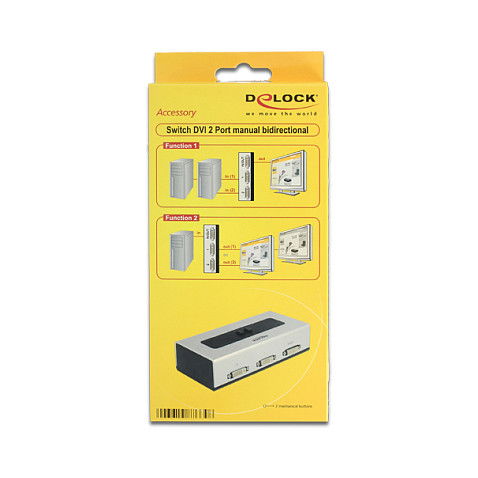 Delock Conmutador DVI 2 Entradas a 1 Salida 87664, 1920 x 1200 Pixeles, Negro y Gris, Plástico Delock Conmutador DVI 2 Entradas a 1 Salida 87664, 1920 x 1200 Pixeles, Negro y Gris, Plástico