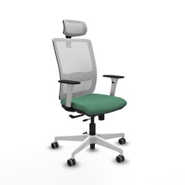 PIQUERAS Y CRESPO Silla de oficina Haches Verde esmeralda y Blanco
