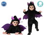 Disfraz de Murciélago Negro y Violeta con Alas para Bebé - Conjunto de Halloween Unisex para 12-24 Meses