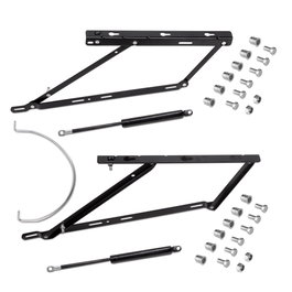 Emuca Juego de mecanismos elevables para cama canapé, apertura frontal, para camas de 135 cm, Acero, Pintado negro