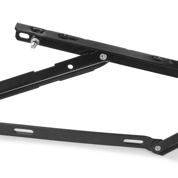 Emuca Juego de mecanismos elevables para cama canapé, apertura frontal, para camas de 135 cm, Acero, Pintado negro