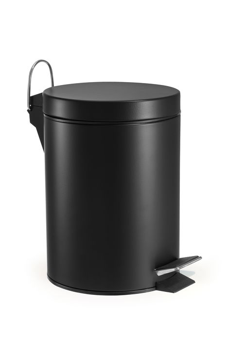 Inde Cubo Basura Metal con Pedal 5 Litros Negro 20.5 cm (Ancho) x 27 cm (Largo) x 27.4 cm (Alto) (6 Unidades)