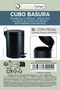 Inde Cubo Basura Metal con Pedal 5 Litros Negro 20.5 cm (Ancho) x 27 cm (Largo) x 27.4 cm (Alto) (6 Unidades)