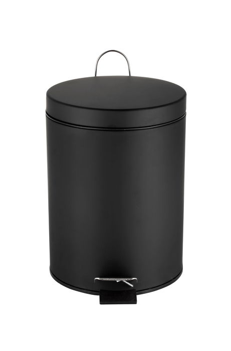 Inde Cubo Basura Metal con Pedal 5 Litros Negro 20.5 cm (Ancho) x 27 cm (Largo) x 27.4 cm (Alto) (6 Unidades)