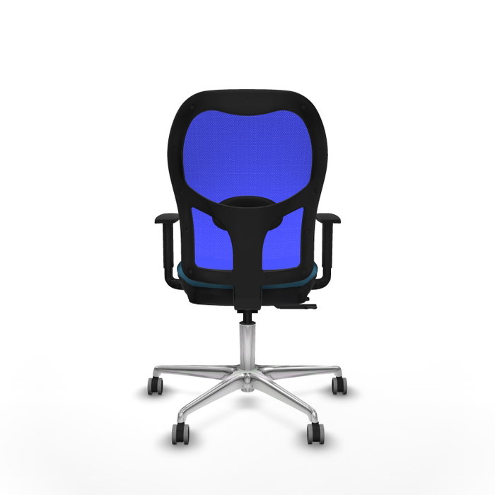 PIQUERAS Y CRESPO Silla de oficina Jorquera con mecanismo Sincro/Traslack, Verde petróleo y Azul