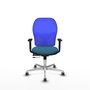 PIQUERAS Y CRESPO Silla de oficina Jorquera con mecanismo Sincro/Traslack, Verde petróleo y Azul