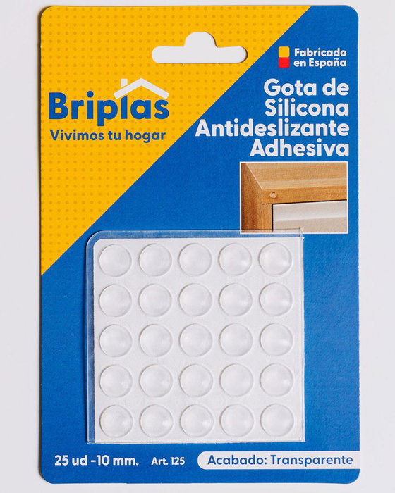 BRIPLAS Gota de Silicona Adhesivo Antideslizante 25 Unidades 12,5 mm Ø BRIPLAS Gota de Silicona Adhesivo Antideslizante 25 Unidades 12,5 mm Ø