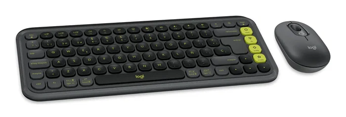 Logitech 920-013118 POP Icon Combo - Kit Teclado y Ratón Bluetooth Inalámbrico Universal QWERTY Español Mini Grafito con Teclas Programables y Material Reciclado