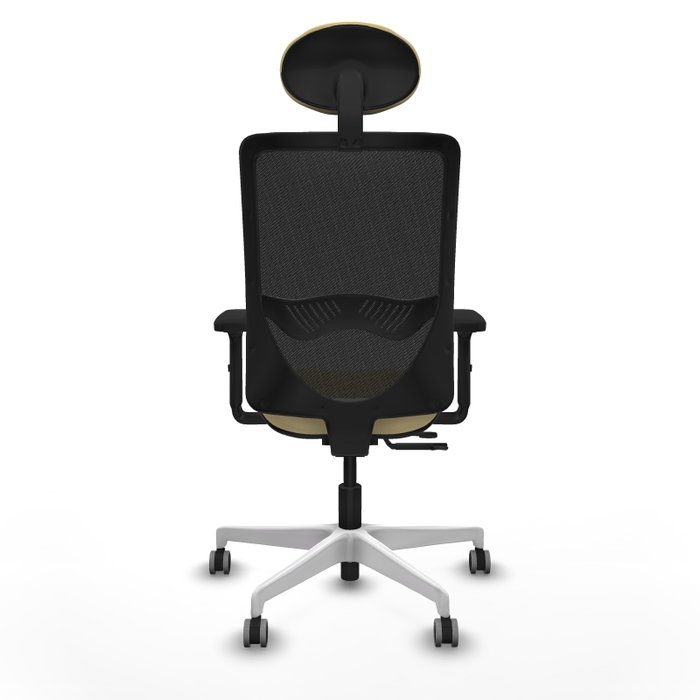 PIQUERAS Y CRESPO Silla de oficina Zulema con mecanismo Sincro/Traslack, Crema y Negro