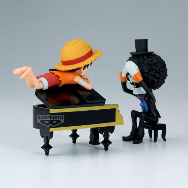 Banpresto Figura One Piece World Collectable Log Stories Monkey D. Luffy y Brook 8 cm