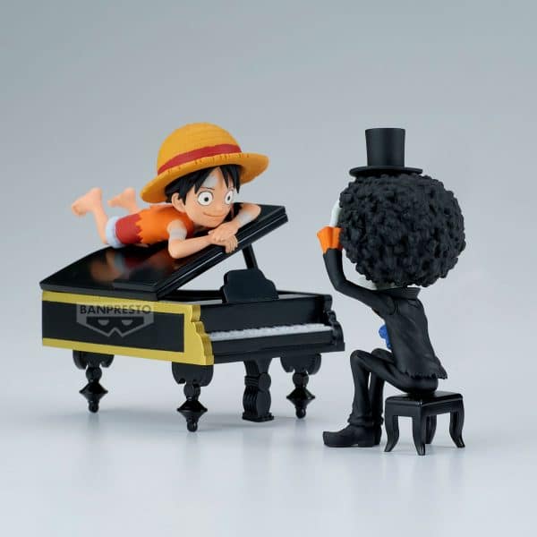 Banpresto Figura One Piece World Collectable Log Stories Monkey D. Luffy y Brook 8 cm