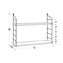 Hanah Home Sacramento Estantería de Pared Moderna Industrial Marrón 72x58x20 cm Tablero Melamina Soporte Metálico