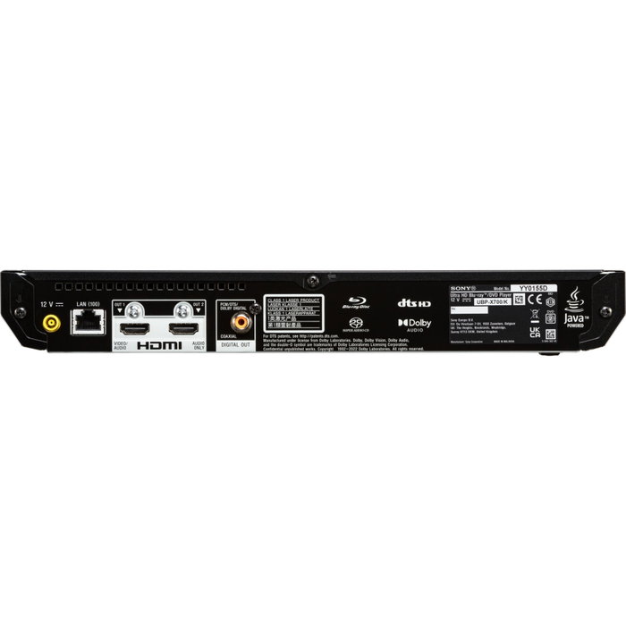 Sony UBP-X700/K Reproductor de Blu-ray 4K Ultra HD Negro