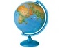 Blanca Globo terráqueo modelo Arca 26 cm diámetro, físico y político, esfera luminosa con base y meridiano de plástico.