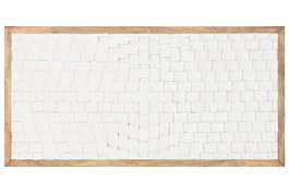 DKD Home Decor Cabecero Cama Moderno Blanco Natural 4 x 80 x 160 cm