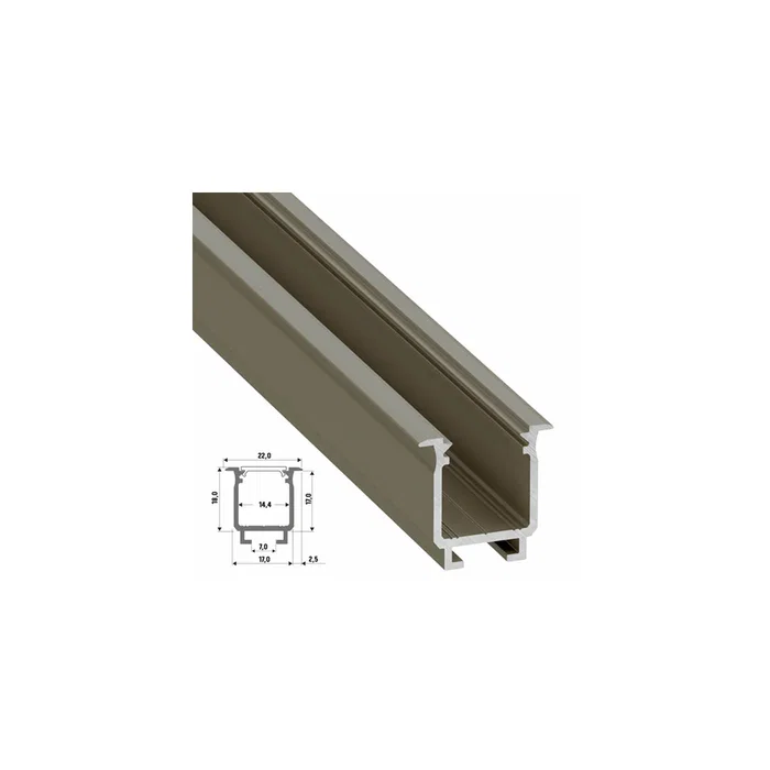 Perfil Aluminio Tipo W 2,02M
