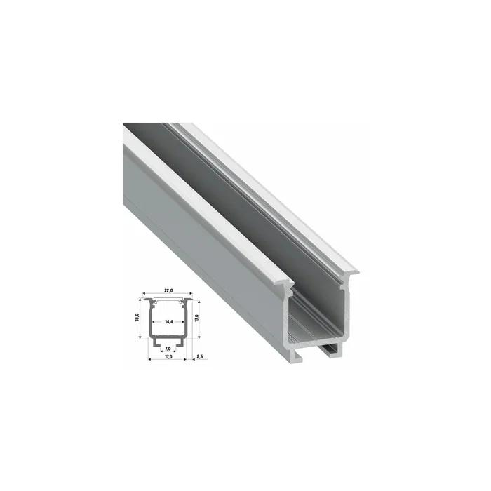 Perfil Aluminio Tipo W 2,02M