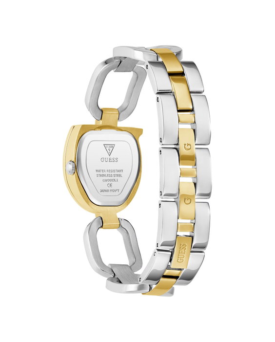 Guess Reloj GW0683L6 con caja dorada y correa gris