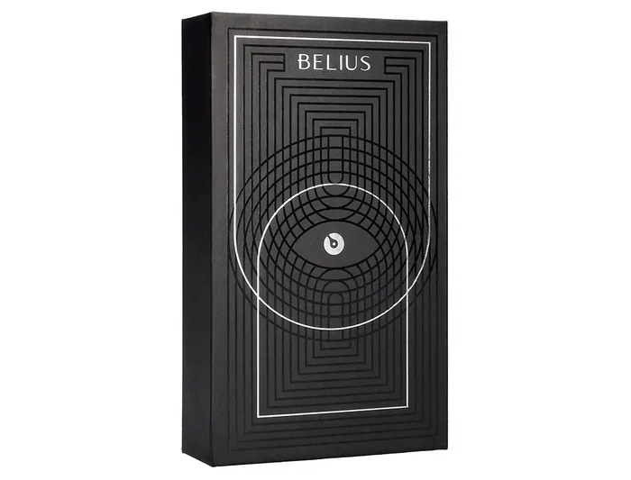 Belius Turbo Boligrafo y Estuche Aluminio Textura Punteada Negro y Plateado Tinta Azul Caja Diseño