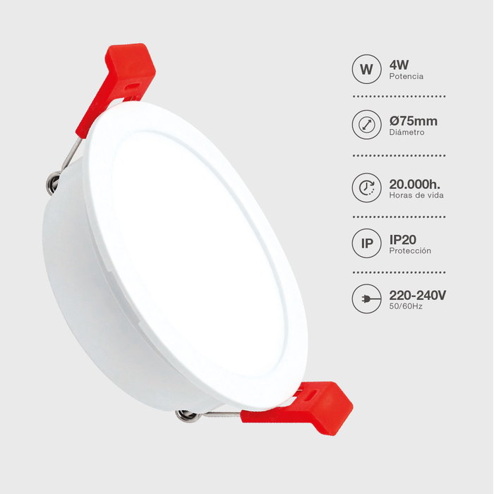 GSC Evolution Aro redondo empotrable compacto LED Lumati 4W Blanco GSC Evolution Aro redondo empotrable compacto LED Lumati 4W Blanco