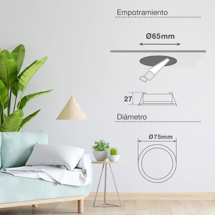 GSC Evolution Aro redondo empotrable compacto LED Lumati 4W Blanco GSC Evolution Aro redondo empotrable compacto LED Lumati 4W Blanco