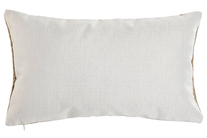 DKD Home Decor Naturechic23 Cojín Shabby Blanco y Natural 50 x 15 x 30 cm