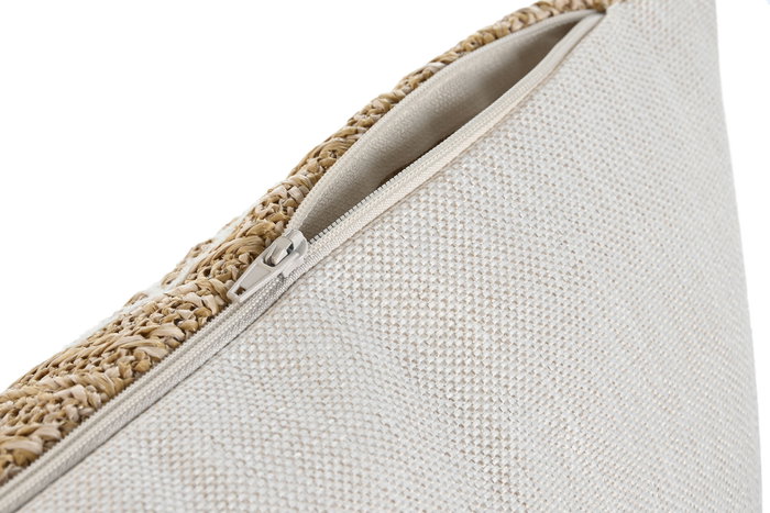 DKD Home Decor Naturechic23 Cojín Shabby Blanco y Natural 50 x 15 x 30 cm