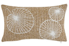 DKD Home Decor Cojín Bordado Natural y Blanco 50x15x30 cm