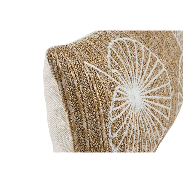 DKD Home Decor Cojín Bordado Natural y Blanco 50x15x30 cm