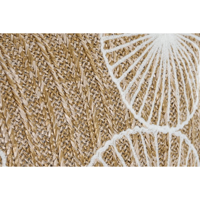 DKD Home Decor Cojín Bordado Natural y Blanco 50x15x30 cm
