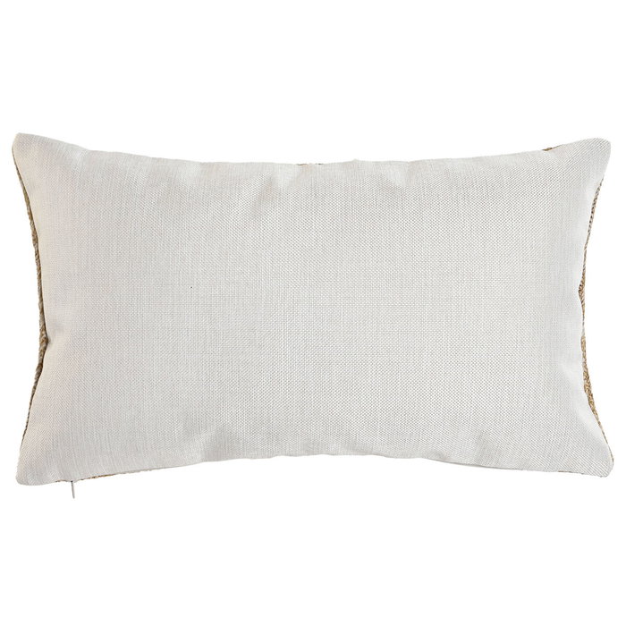 DKD Home Decor Cojín Bordado Natural y Blanco 50x15x30 cm