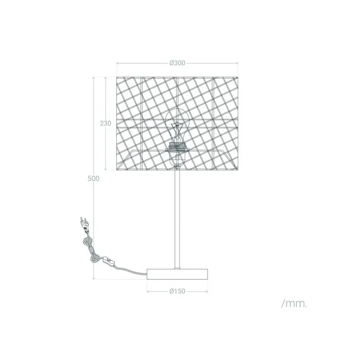 Lámpara de Mesa Porbandar SKD-T1020 Ratán