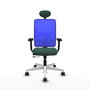 PIQUERAS Y CRESPO Silla de oficina Motilla con mecanismo Sincro/Traslack, Verde botella y Azul
