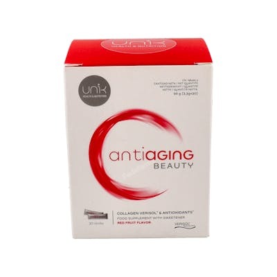 LUXIK BY UNIK HEALTH Unik Antiaging Beauty 30Sticks - Complemento Alimenticio Antiaging con Colágeno, Vitamina C y Ácido Hialurónico - 30 Sobres para Piel, Cabello y Uñas