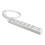 Solera - Base múltiple, 5 tomas SCHUKO (2P+T) con interruptor luminoso azul, 2 puertos USB (A y C), cable de 1.5 m, 3680W, IP20, blanca