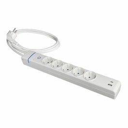 Solera Base múltiple 5 tomas Schuko con 2 USB y cable de 1,5 m
