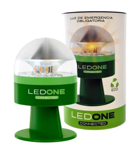 ERUM Kit de emergencia LED One 103886-2 con chaleco y funda, Verde