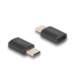 DeLOCK Adaptador USB Type-C™ 40 Gbps PD 3.1 240 W Macho a Hembra Antracita