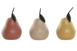 DKD Home Decor Decoración de Porcelana Pera Mate Surtida
