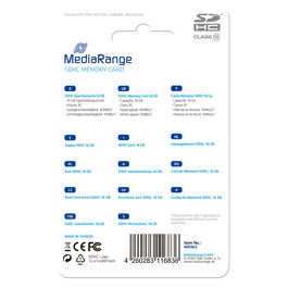 Mediarange CARD MediaRange 16GB SDHC CL.10 Tarjeta de Memoria