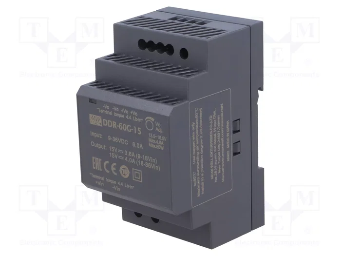 MEAN WELL DDR-60G-15 Convertidor DC/DC 60W 15VDC MEAN WELL DDR-60G-15 Convertidor DC/DC 60W 15VDC
