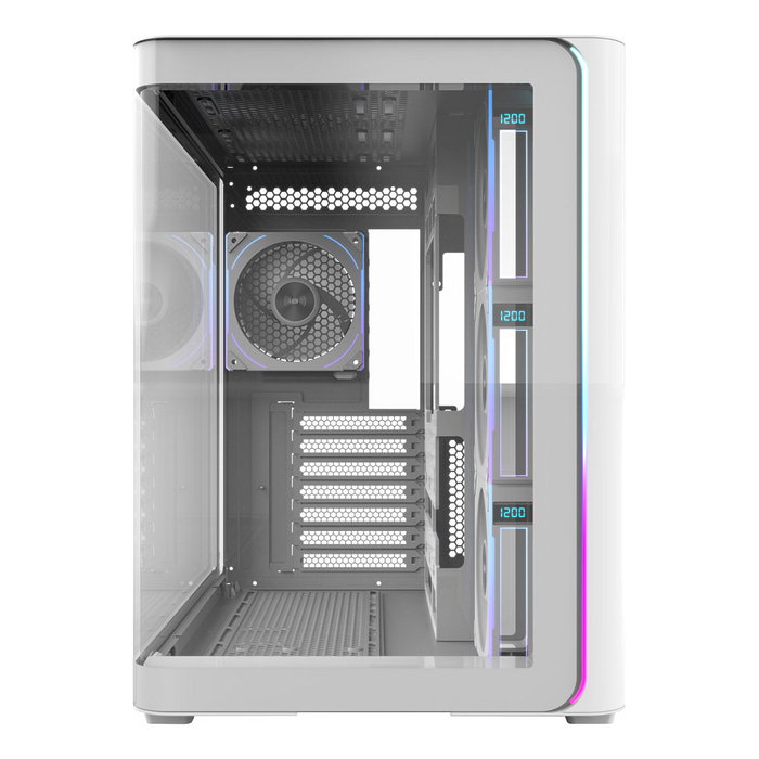 FSP M580-WP Plus Torre Media Midi Tower Blanco ARGB - Carcasa PC con Vidrio Templado, ATX, micro-ATX, Mini-ITX, Ventiladores 4x 120mm Incluidos