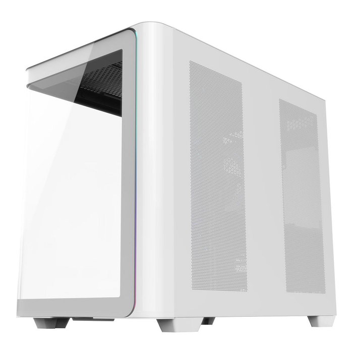 FSP M580-WP Plus Torre Media Midi Tower Blanco ARGB - Carcasa PC con Vidrio Templado, ATX, micro-ATX, Mini-ITX, Ventiladores 4x 120mm Incluidos
