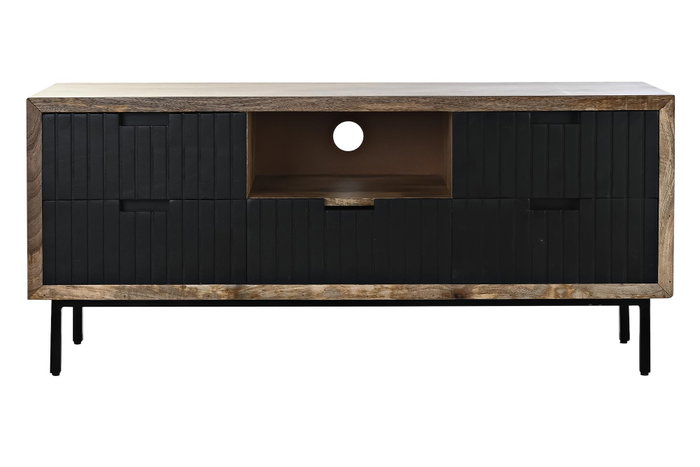 DKD Home Decor Mueble TV Negro Marron 40 x 55 x 125 cm DKD Home Decor Mueble TV Negro Marron 40 x 55 x 125 cm