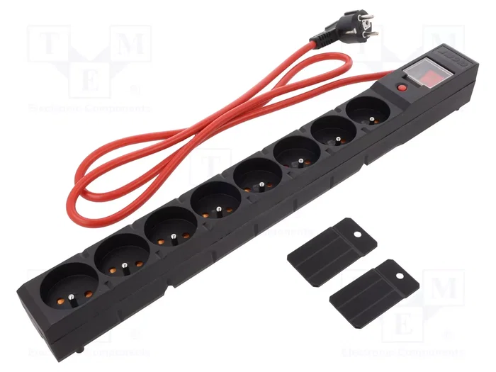 Acar R8 Power Regleta de protección 8 tomas 230V PL 1.5m 16A negro
