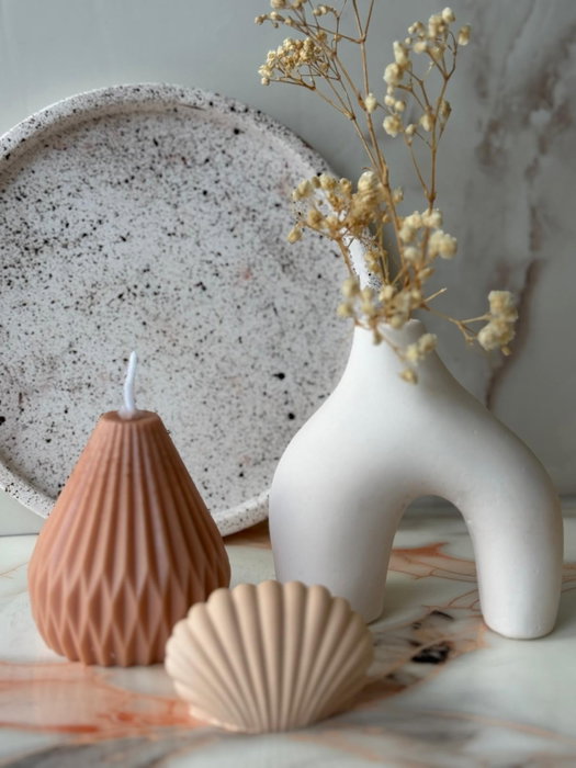 Aberto Design Velas de Concreto, 32ST, Juego de 4 Piezas, Material Duradero, Elegancia Moderna para el Hogar