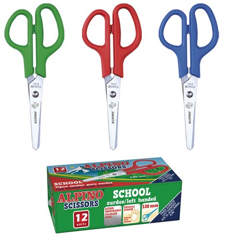 Alpino Tijeras Escolares para Zurdos de 130 mm (Set de 12)