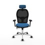 PIQUERAS Y CRESPO Silla de oficina Jorquera con mecanismo Sincro/Traslack, Azul claro y Negro